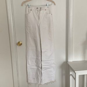 Zara White Wide Leg Jeans